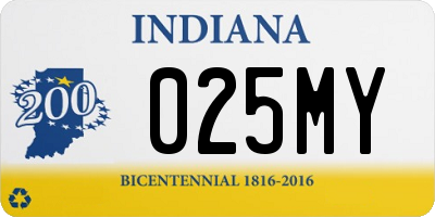 IN license plate 025MY