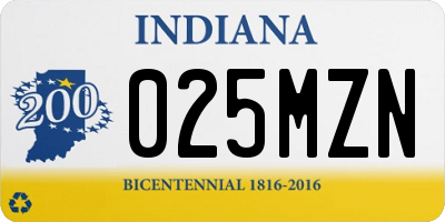 IN license plate 025MZN