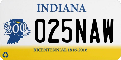IN license plate 025NAW