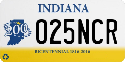 IN license plate 025NCR