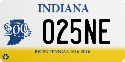 IN license plate 025NE