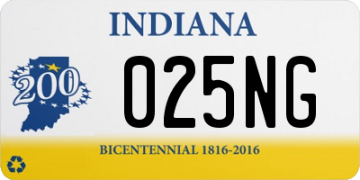 IN license plate 025NG