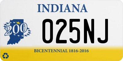 IN license plate 025NJ