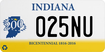 IN license plate 025NU