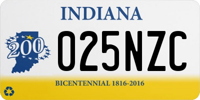 IN license plate 025NZC