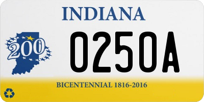 IN license plate 025OA