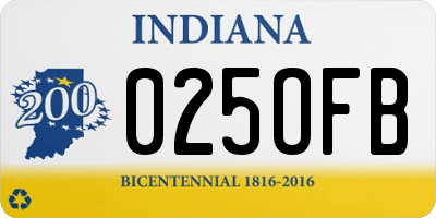 IN license plate 025OFB