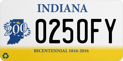 IN license plate 025OFY