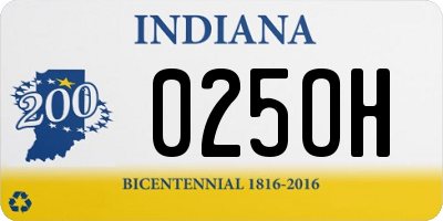 IN license plate 025OH