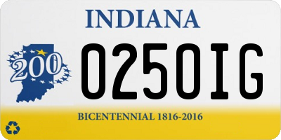 IN license plate 025OIG