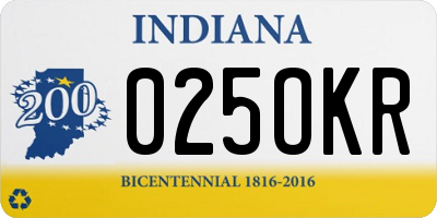 IN license plate 025OKR