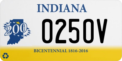 IN license plate 025OV