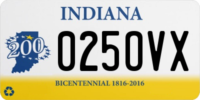 IN license plate 025OVX