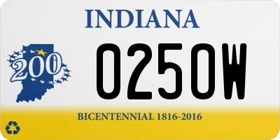 IN license plate 025OW