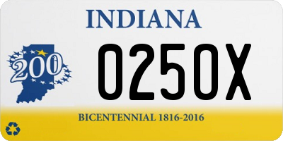 IN license plate 025OX