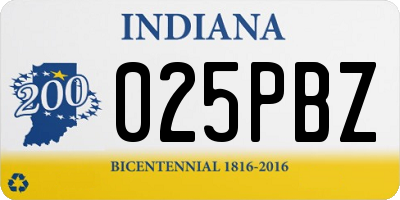 IN license plate 025PBZ