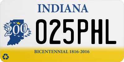 IN license plate 025PHL