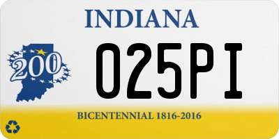 IN license plate 025PI