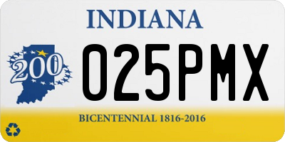 IN license plate 025PMX