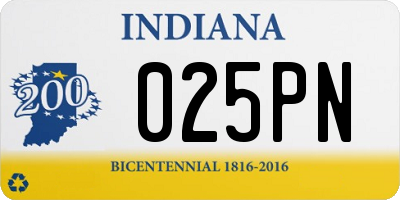 IN license plate 025PN