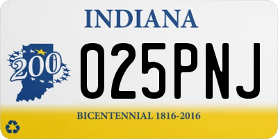 IN license plate 025PNJ