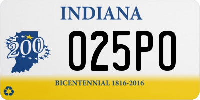 IN license plate 025PO