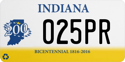 IN license plate 025PR