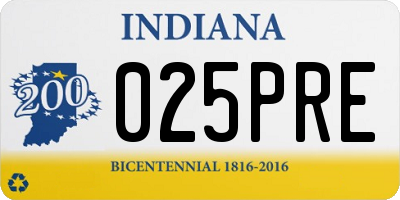 IN license plate 025PRE