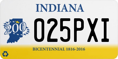 IN license plate 025PXI