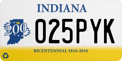 IN license plate 025PYK
