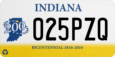 IN license plate 025PZQ