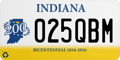 IN license plate 025QBM