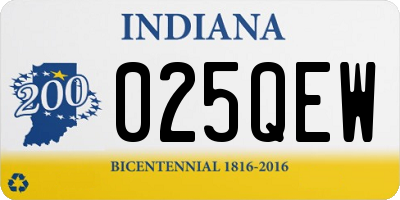 IN license plate 025QEW