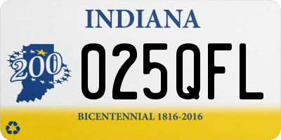 IN license plate 025QFL