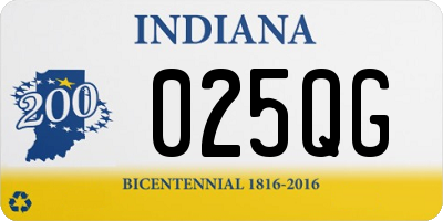 IN license plate 025QG