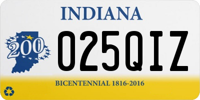 IN license plate 025QIZ