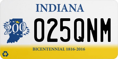 IN license plate 025QNM