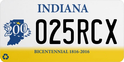 IN license plate 025RCX