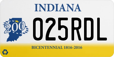 IN license plate 025RDL