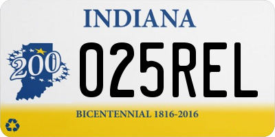 IN license plate 025REL