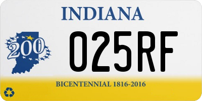 IN license plate 025RF