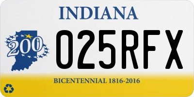 IN license plate 025RFX