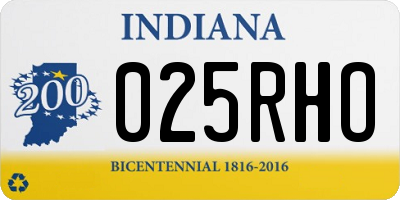 IN license plate 025RHO