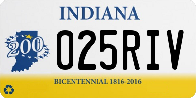 IN license plate 025RIV