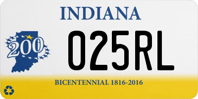 IN license plate 025RL