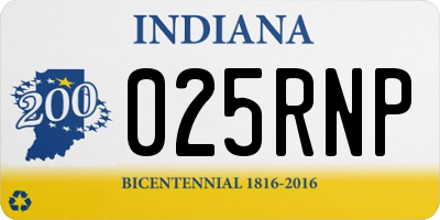 IN license plate 025RNP