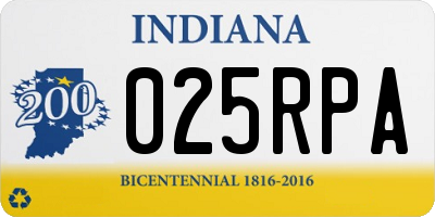 IN license plate 025RPA