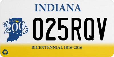 IN license plate 025RQV