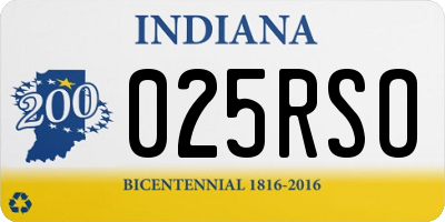 IN license plate 025RSO
