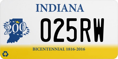 IN license plate 025RW